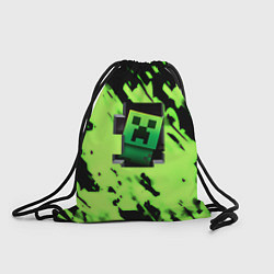 Рюкзак-мешок Minecraft зеленый паттерн крипер, цвет: 3D-принт
