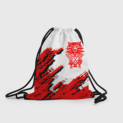 Рюкзак-мешок Ведьмак геральт красные краски лого волк, цвет: 3D-принт