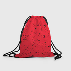 Рюкзак-мешок Насыщенный коралловый с чёрными вкраплениями, цвет: 3D-принт
