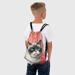 Рюкзак-мешок Недовольный кот в день Святого Валентина, цвет: 3D-принт — фото 2