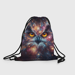 Рюкзак-мешок Портрет абстрактной совы в космическом пространств, цвет: 3D-принт