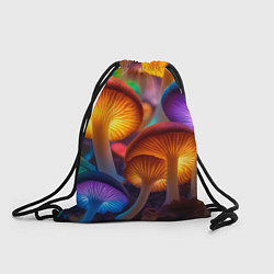 Рюкзак-мешок Неоновые светящиеся грибы, цвет: 3D-принт