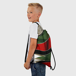 Рюкзак-мешок Красные зеленые белые полосы абстракции, цвет: 3D-принт — фото 2
