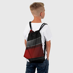 Рюкзак-мешок Красный серый и черный, цвет: 3D-принт — фото 2