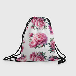 Рюкзак-мешок Розовые цветы пиона, цвет: 3D-принт