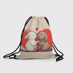 Рюкзак-мешок Влюбленные кролики, цвет: 3D-принт