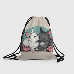 Рюкзак-мешок 14 февраля влюбленные котики, цвет: 3D-принт