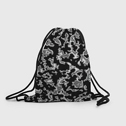 Рюкзак-мешок Капли жидкого металла - камуфляж на чёрном, цвет: 3D-принт