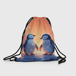 Рюкзак-мешок Романтичная пара пингвинов, цвет: 3D-принт