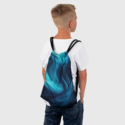 Рюкзак-мешок Синяя абстракция в виде волн, цвет: 3D-принт — фото 2