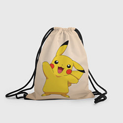 Рюкзак-мешок Пикачу на бежевом фоне, цвет: 3D-принт