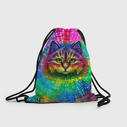 Рюкзак-мешок Цветной кот, цвет: 3D-принт
