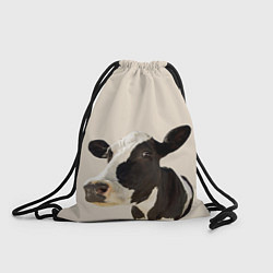 Рюкзак-мешок Корова на бежевом фоне, цвет: 3D-принт