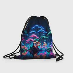 Рюкзак-мешок Неоновый лес - нейросеть, цвет: 3D-принт