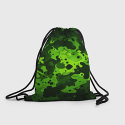 Рюкзак-мешок Яркий неоновый зеленый камуфляж, цвет: 3D-принт