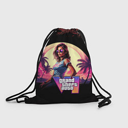 Рюкзак-мешок GTA 6 logo девушка, цвет: 3D-принт