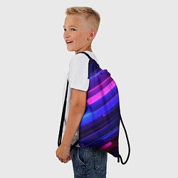 Рюкзак-мешок Неоновые яркие абстрактные полосы, цвет: 3D-принт — фото 2