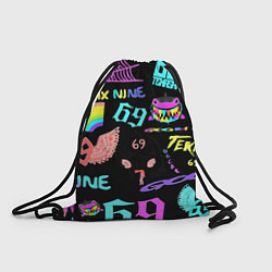 Рюкзак-мешок 6ix9ine logo rap bend, цвет: 3D-принт