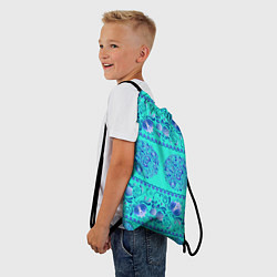 Рюкзак-мешок Гжель на бирюзовом фоне, цвет: 3D-принт — фото 2