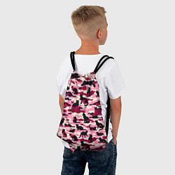 Рюкзак-мешок Камуфляжные розовые котики, цвет: 3D-принт — фото 2