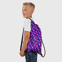 Рюкзак-мешок Фиолетовый узор и чёрная обводка, цвет: 3D-принт — фото 2
