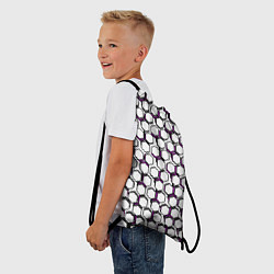 Рюкзак-мешок Киберпанк узор из шестиугольников розовый, цвет: 3D-принт — фото 2