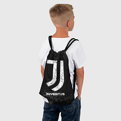 Рюкзак-мешок Juventus с потертостями на темном фоне, цвет: 3D-принт — фото 2