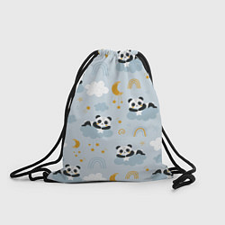 Рюкзак-мешок Панда на облаках, цвет: 3D-принт