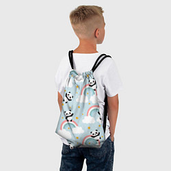 Рюкзак-мешок Панда на радуге, цвет: 3D-принт — фото 2
