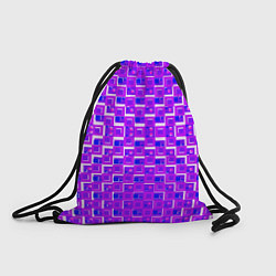 Рюкзак-мешок Фиолетовые квадраты на белом фоне, цвет: 3D-принт