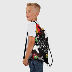 Рюкзак-мешок Денежные смайлики и пачки долларов с крыльями, цвет: 3D-принт — фото 2