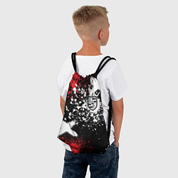 Рюкзак-мешок Логотип Порше на фоне граффити и брызг красок, цвет: 3D-принт — фото 2