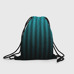 Рюкзак-мешок Градиент полосатый чёрно-бирюзовый, цвет: 3D-принт
