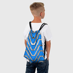 Рюкзак-мешок Техно броня синяя, цвет: 3D-принт — фото 2
