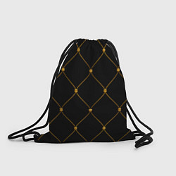 Рюкзак-мешок Желтая сетка на черном, цвет: 3D-принт