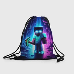 Рюкзак-мешок Minecraft - neon character ai art, цвет: 3D-принт