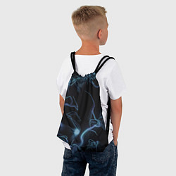 Рюкзак-мешок Синие неоновые молнии, цвет: 3D-принт — фото 2