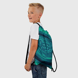 Рюкзак-мешок Сине-зелёный спираль, цвет: 3D-принт — фото 2