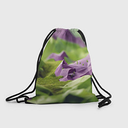 Рюкзак-мешок Геометрический пейзаж фиолетовый и зеленый, цвет: 3D-принт