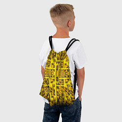 Рюкзак-мешок Жёлтые фигуры с эффектом рыбьего глаза, цвет: 3D-принт — фото 2