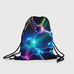 Рюкзак-мешок Молекулярная структура - неоновая, цвет: 3D-принт