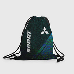 Рюкзак-мешок Mitsubishi sport glitch blue, цвет: 3D-принт