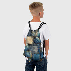 Рюкзак-мешок Denim patchwork - ai art, цвет: 3D-принт — фото 2