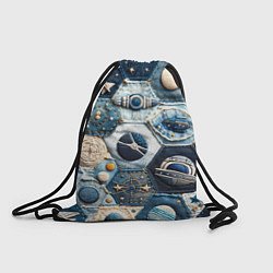 Рюкзак-мешок Пэчворк с авиацией, цвет: 3D-принт