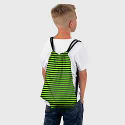 Рюкзак-мешок Кислотный зелёный в чёрную полоску, цвет: 3D-принт — фото 2