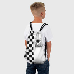 Рюкзак-мешок Content Warning шашечки, цвет: 3D-принт — фото 2