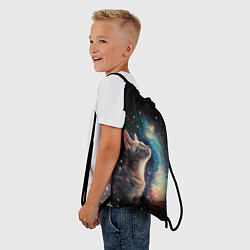 Рюкзак-мешок Котик смотрит на небо космоса, цвет: 3D-принт — фото 2