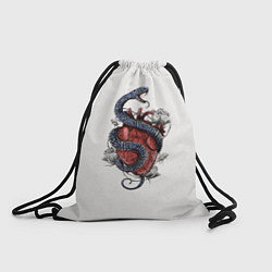 Рюкзак-мешок Змея на сердце, цвет: 3D-принт