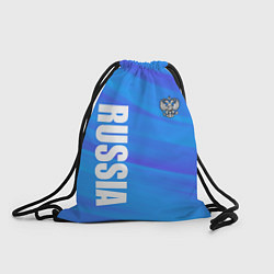 Рюкзак-мешок Россия - синие волны, цвет: 3D-принт