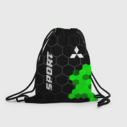 Рюкзак-мешок Mitsubishi green sport hexagon, цвет: 3D-принт